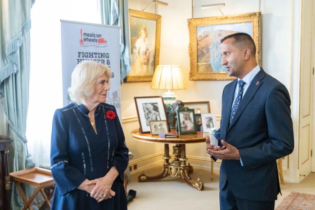 Queen Camilla and Neel Radia, NACC Chair