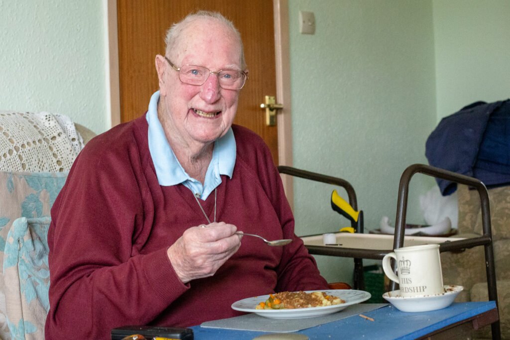 A man eating his meal